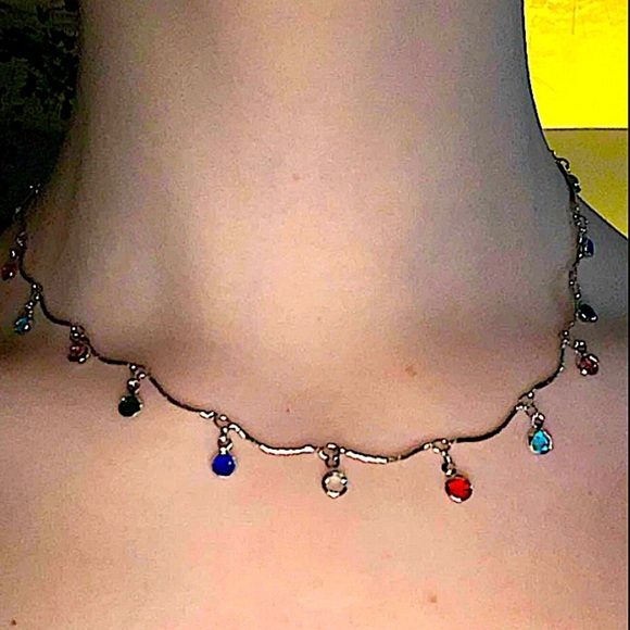 Sterling Silver Plated Gemstone Drop Necklace - Picture 6 of 9
